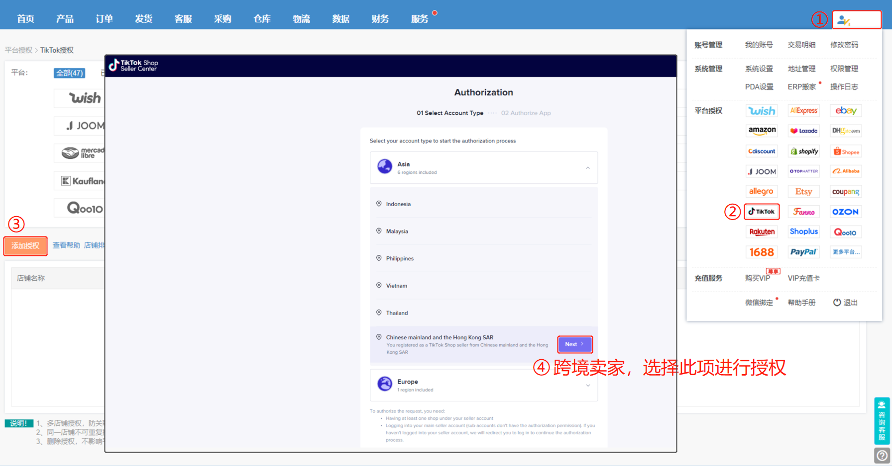 店小秘怎么授权TikTok,店小秘绑定TikTok教程