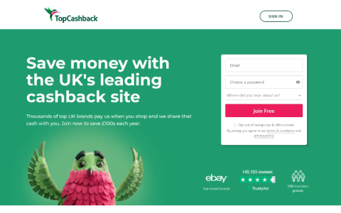 TopCashback-英国购物返利平台